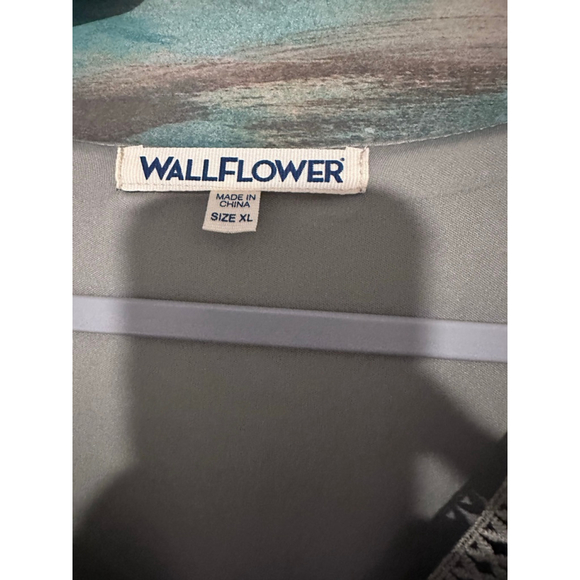 Women's WALLFLOWER Sage Green Floral Long Sleeve Dress XL - Picture 2 of 7